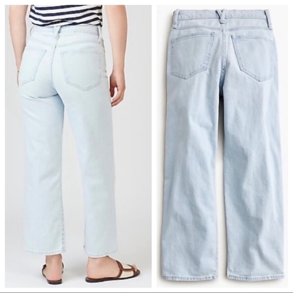 J. Crew Slim Wide Leg High Rise Jeans in Misty Surf Light Wash - Picture 10 of 10